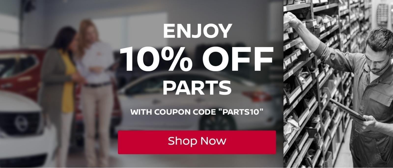 Enjoy 10% Off Parts with coupon code "PARTS10".